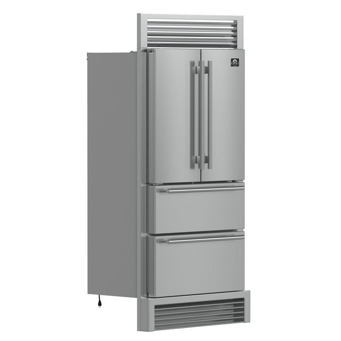 Forno 36 in. 19.3 cu.ft. French Door Refrigerator in Stainless Steel with Grill, FFRBI1820-40SG