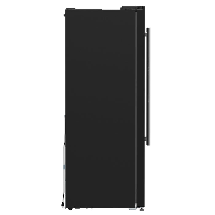 Forno Espresso 36" 20 Cu. Ft. Side-By-Side Refrigerator with Water and Ice Dispenser in Black with Silver Handles