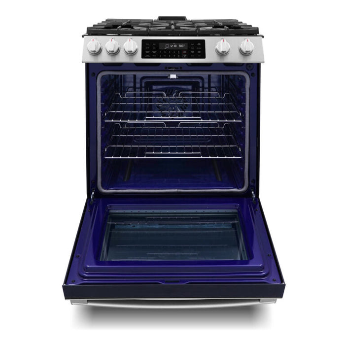 Cosmo Professional 30" 6.1 cu. ft. Slide-In Freestanding  Gas Range with 5 Sealed Gas Burners and Self Clean, Air Fry Oven in Stainless Steel
, COS-GRC305KTD