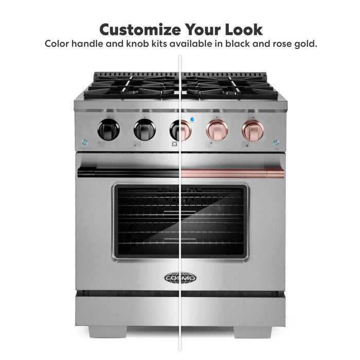 Cosmo Commercial 30" 3.5 cu. ft. Gas Range with 4 Burners and Heavy Duty Cast Iron Grates in Stainless Steel
, COS-GRP304