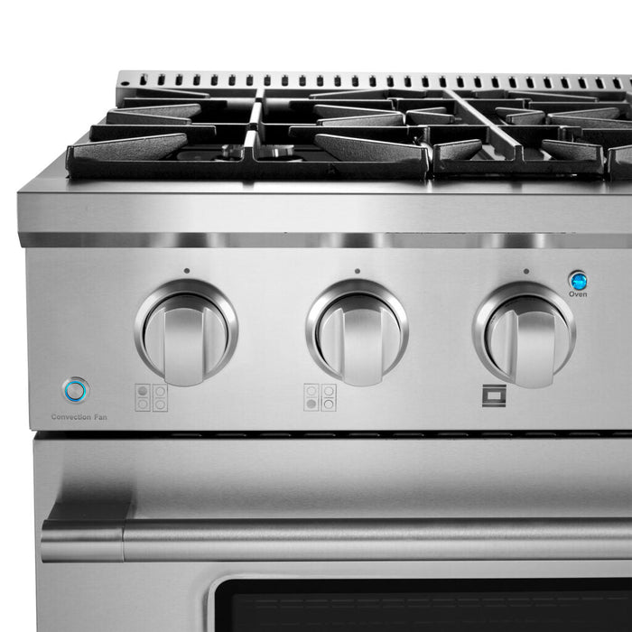 Cosmo Commercial 30" 3.5 cu. ft. Gas Range with 4 Burners and Heavy Duty Cast Iron Grates in Stainless Steel
, COS-GRP304