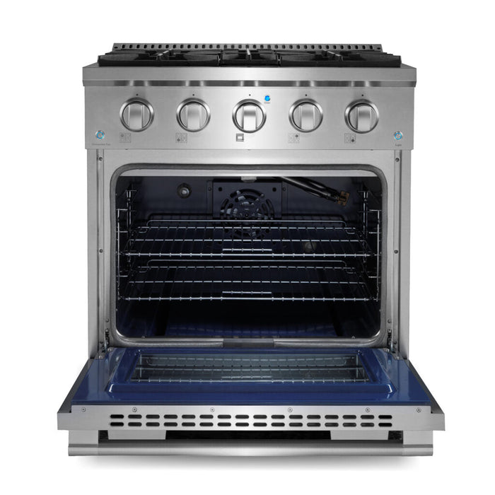 Cosmo Commercial 30" 3.5 cu. ft. Gas Range with 4 Burners and Heavy Duty Cast Iron Grates in Stainless Steel
, COS-GRP304