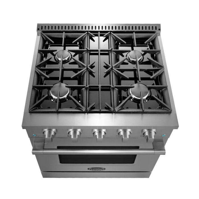 Cosmo Commercial 30" 3.5 cu. ft. Gas Range with 4 Burners and Heavy Duty Cast Iron Grates in Stainless Steel
, COS-GRP304