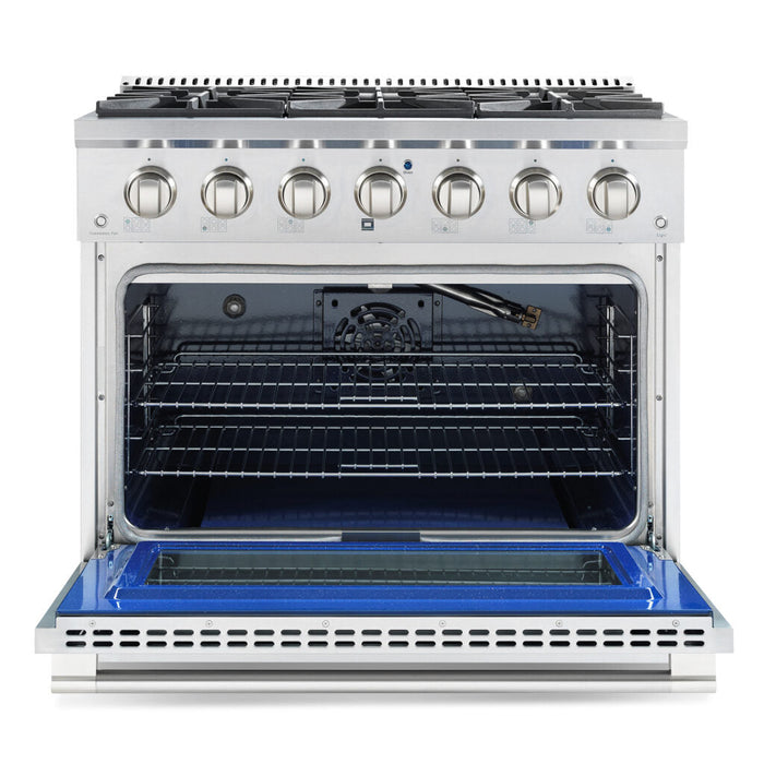 Cosmo Commercial 36" 4.5 cu. ft. Gas Range with 6 Italian Burners and Heavy Duty Cast Iron Grates in Stainless Steel
, COS-GRP366