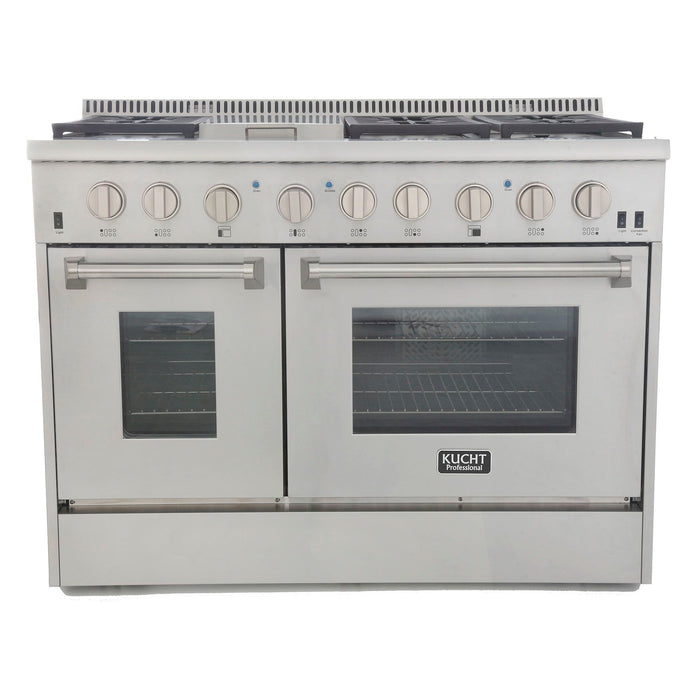 Kucht Professional 48 in. 6.7 cu ft. Natural Gas Range with Silver Knobs, KRG4804U-S