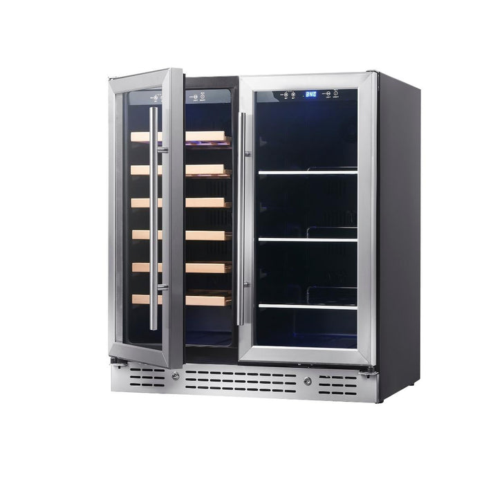 KingsBottle 30" Combination Beer and Wine Cooler with Low-E Glass Door