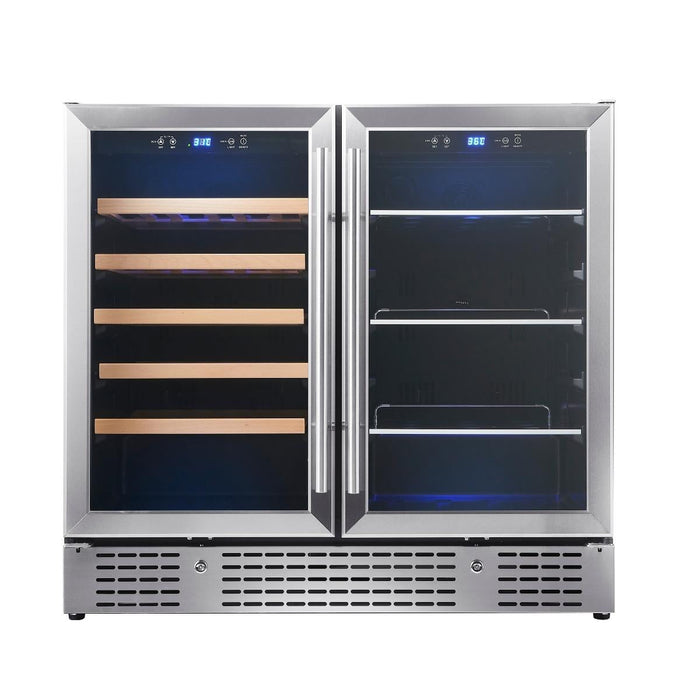 KingsBottle 36" Beer and Wine Cooler Combination with Low-E Glass Door