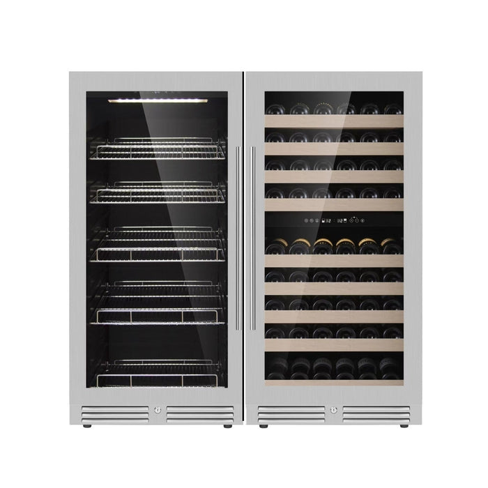 KingsBottle 47" High Wine & Beverage Refrigerator Combo with Triple Temp. Zones