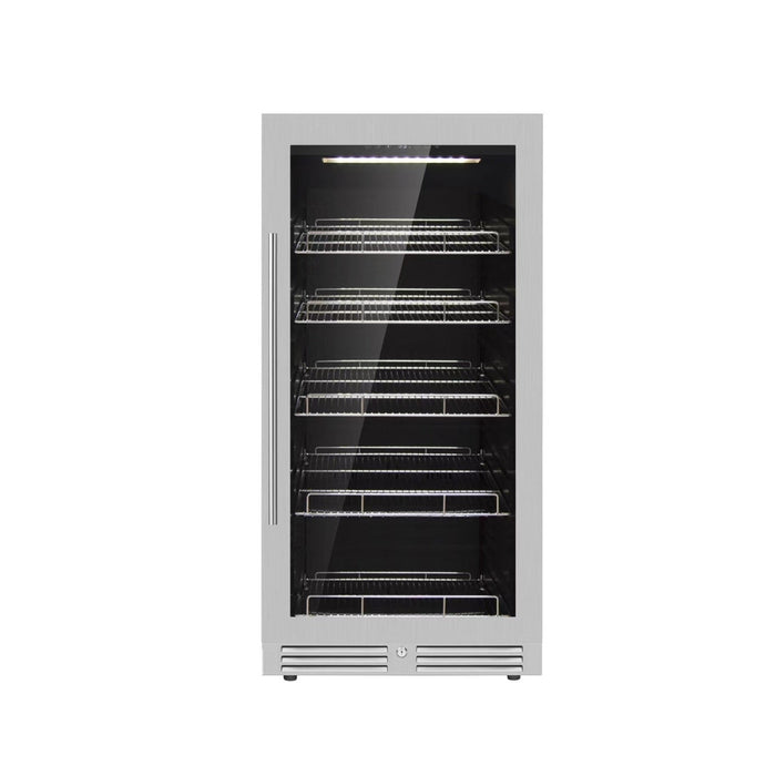 KingsBottle 389 Cans Capacity Upright Beverage Refrigerator With Low-E Glass Door