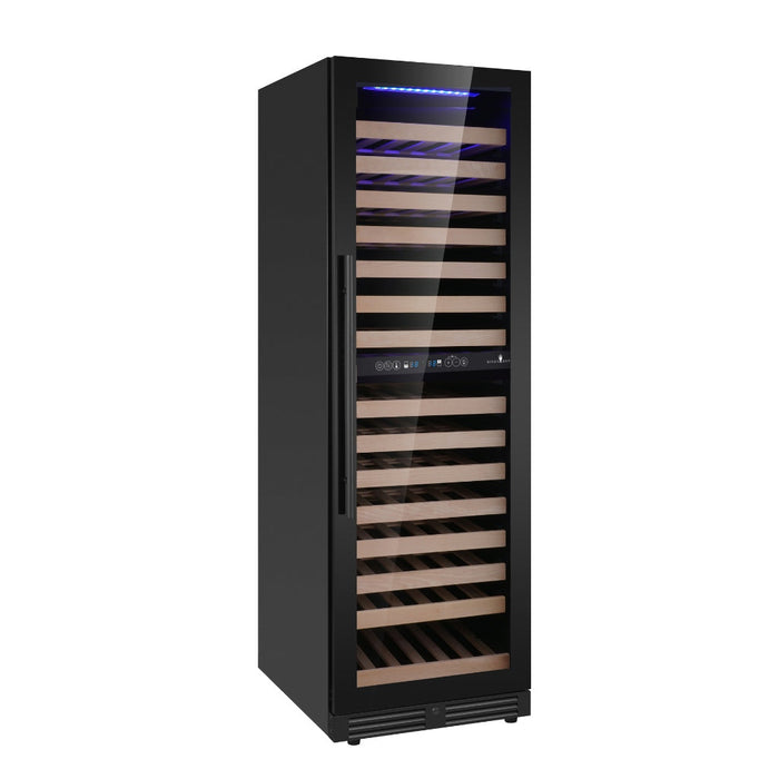 KingsBottle Dual Zone Upright Low-E Glass Door Large Wine Cooler