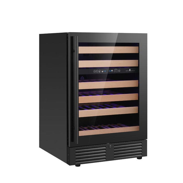 KingsBottle Dual Zone 24 Inch Under Counter LOW-E Glass Door Wine Cooler