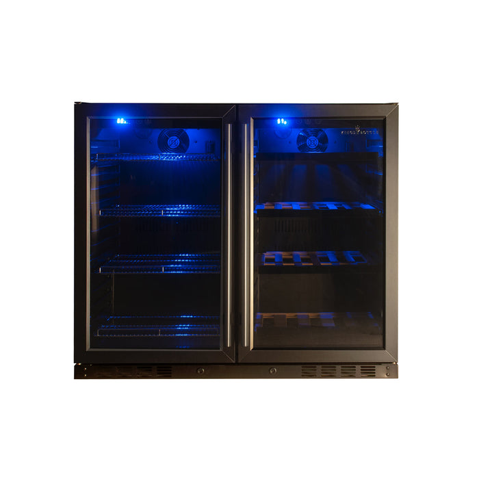 KingsBottle 39 Inch Under Counter Wine And Beer Fridge Combo