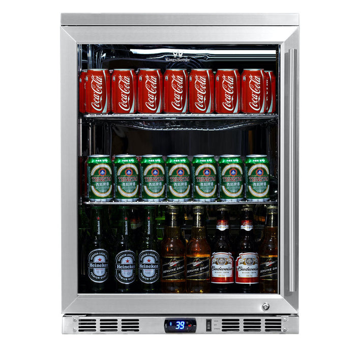 KingsBottle 24 Inch Undercounter Beverage Cooler with Heating Glass Door