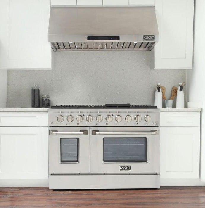 Kucht Professional 48 in. 6.7 cu ft. Natural Gas Range & Range Hood Package, AP-KNG481-S