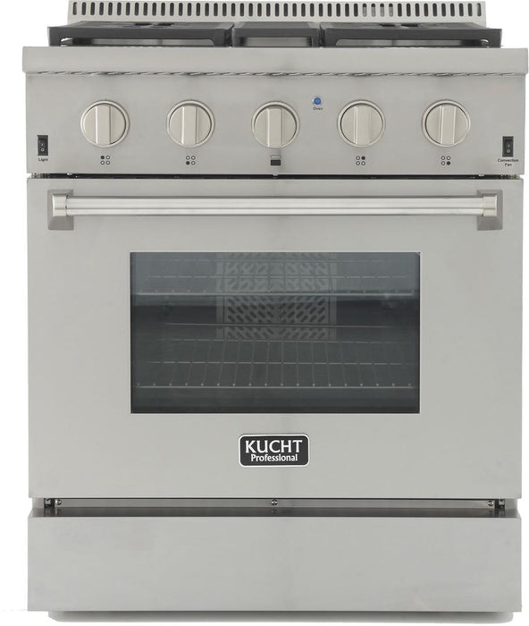 Kucht Professional 30 in. 4.2 cu ft. Natural Gas Range with Silver Knobs, KRG3080U-S