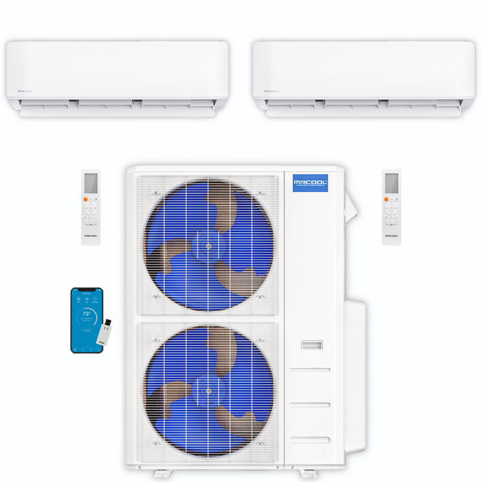 MRCOOL DIY Mini Split - 48,000 BTU 2 Zone Ductless Air Conditioner and Heat Pump, DIY-B-248HP1236