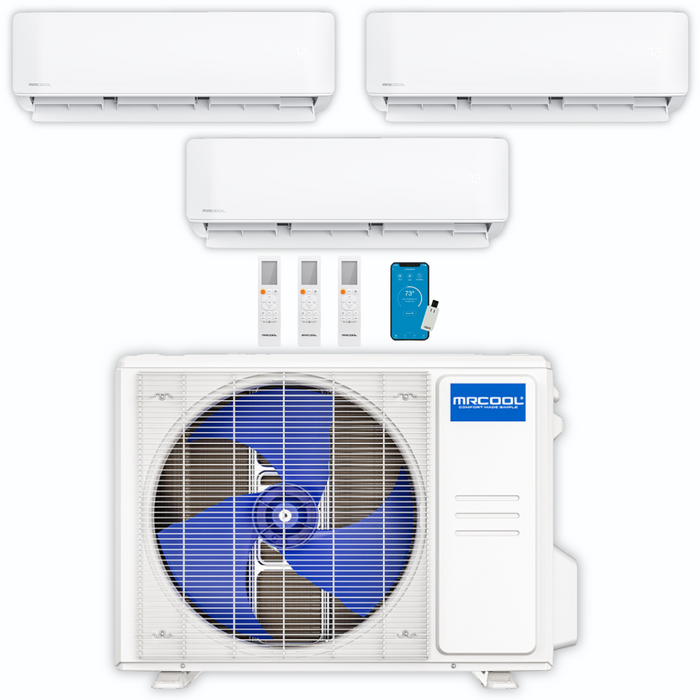 MRCOOL DIY Mini Split - 27,000 BTU 3 Zone Ductless Air Conditioner and Heat Pump, DIY-B-336HP090909