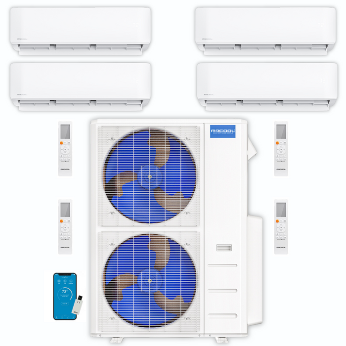 MRCOOL DIY Mini Split - 54,000 BTU 4 Zone Ductless Air Conditioner and Heat Pump, DIY-B-448HP12121218