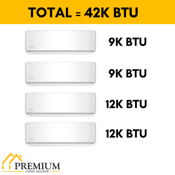 MRCOOL DIY Mini Split - 42,000 BTU 4 Zone Ductless Air Conditioner and Heat Pump, DIY-B-448HP09091212