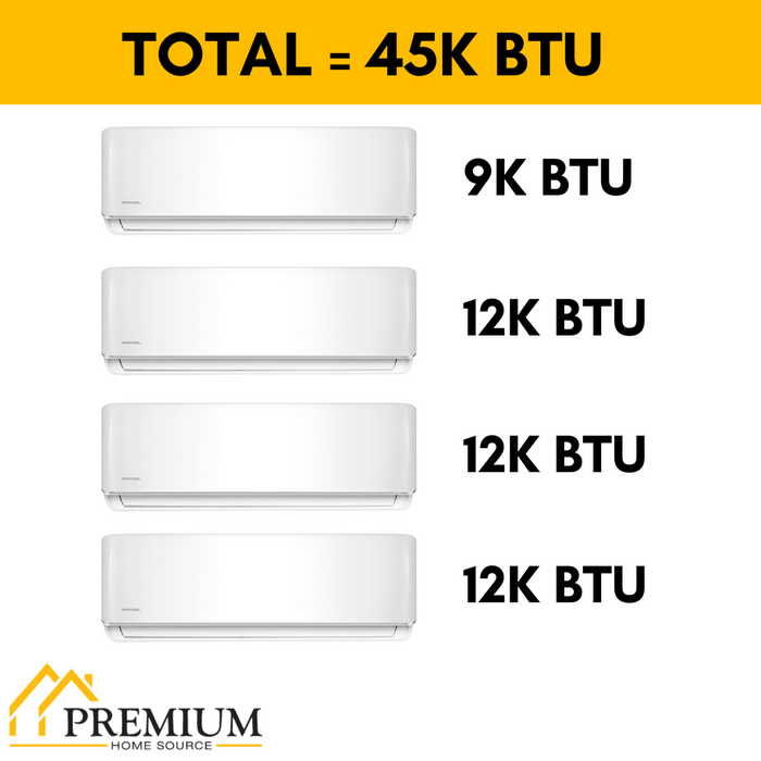 MRCOOL DIY Mini Split - 45,000 BTU 4 Zone Ductless Air Conditioner and Heat Pump with 25 ft. Install Kit, DIYM448HPW05C84