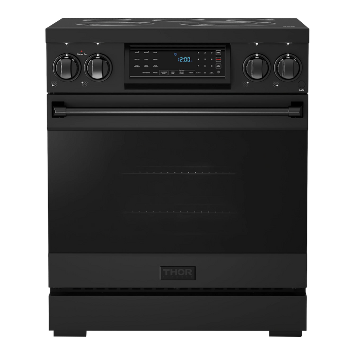 Thor Kitchen Gordon Ramsay Series 30-Inch Professional Electric Range with Tilt Panel Touch Control in Black (RSE30B)