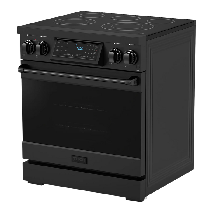 Thor Kitchen Gordon Ramsay Series 30-Inch Professional Electric Range with Tilt Panel Touch Control in Black (RSE30B)