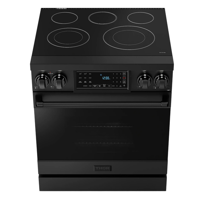 Thor Kitchen Gordon Ramsay Series 30-Inch Professional Electric Range with Tilt Panel Touch Control in Black (RSE30B)