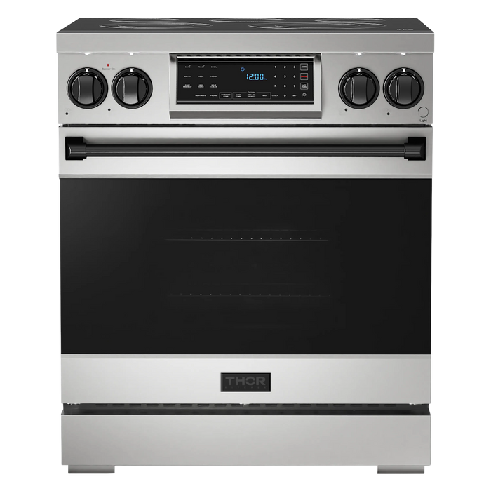 Thor Kitchen Gordon Ramsay Series 30-Inch Professional Electric Range with Tilt Panel Touch Control in Stainless Steel with Black Trim (RSE30-BLK)