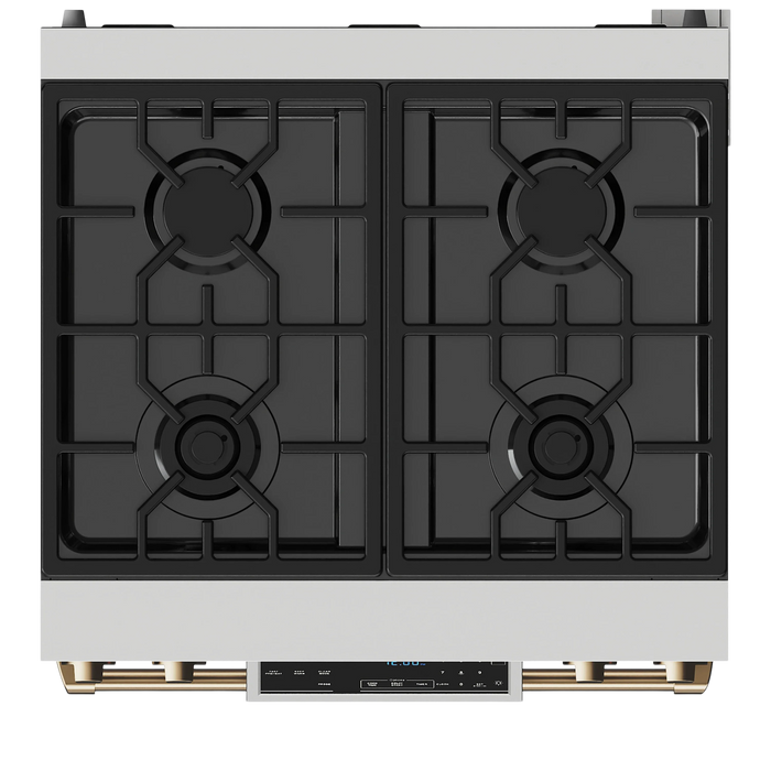 Thor Kitchen Gordon Ramsay Series 30-Inch Professional Gas Range with Tilt Panel Touch Control in Stainless Steel with Bronze Trim (RSG30-BRZ)