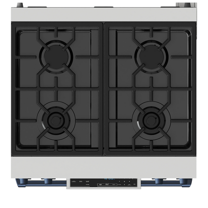 Thor Kitchen Gordon Ramsay Series 30-Inch Professional Gas Range with Tilt Panel Touch Control in Stainless Steel with Navy Blue Trim (RSG30-BLU)