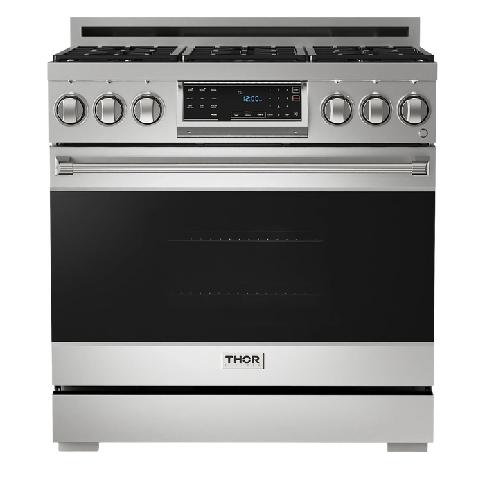 Thor Kitchen Gordon Ramsay Series 36-Inch Professional Gas Range with Tilt Panel Touch Control in Stainless Steel (RSG36)