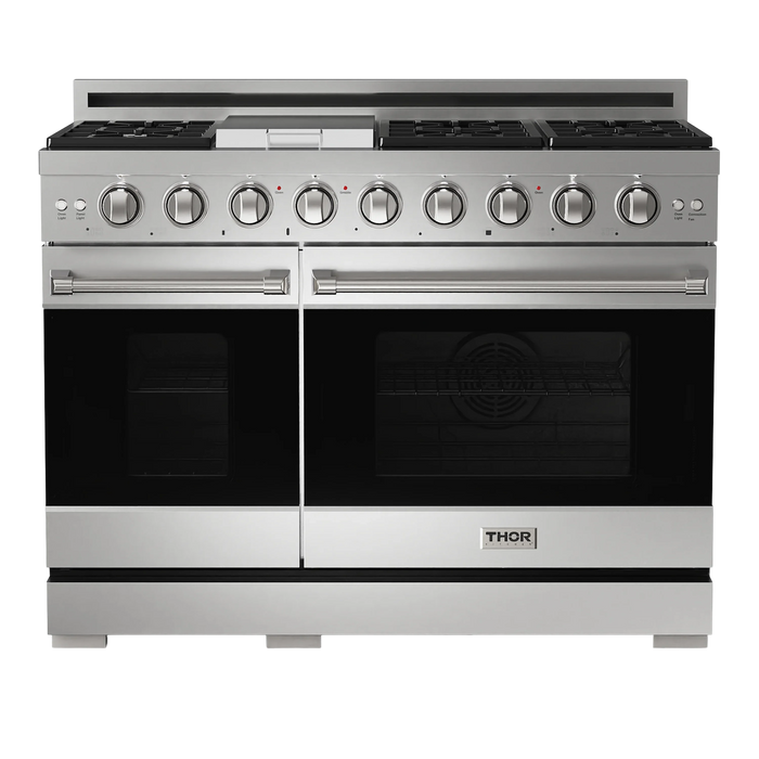 Thor Kitchen Gordon Ramsay Series 48-Inch Professional Gas Range with Double Oven in Stainless Steel (RSG48E)