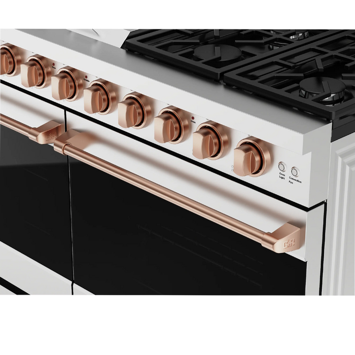 Thor Kitchen Gordon Ramsay Series 48-Inch Professional Gas Range with Double Oven in Stainless Steel with Rose Gold Trim (RSG48E-RSG)