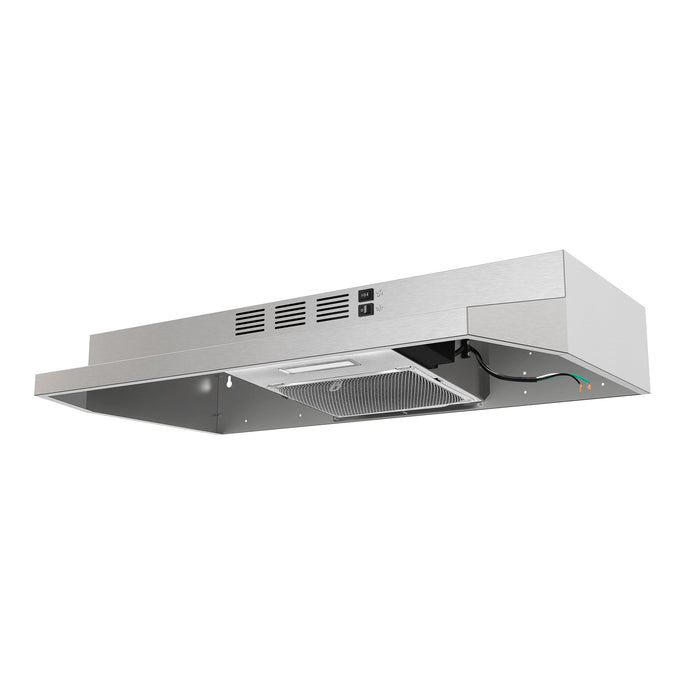 Forno 30" 200 CFM Compact Under Cabinet Convertible Range Hood in Stainless Steel, FRHUC5200-30