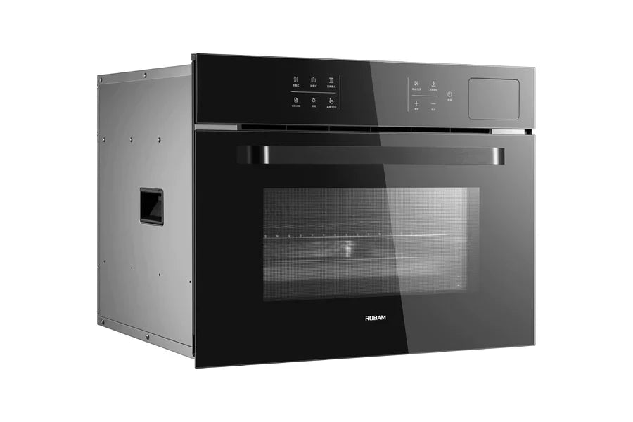 Robam 24 Inch Air Fry Convection European Element Single Electric Wall Oven in Black, ROBAM-CQ760