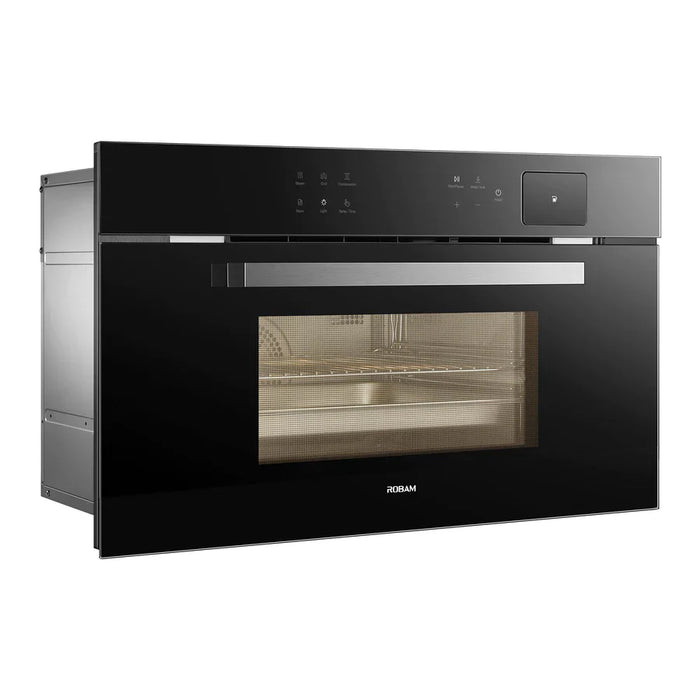 Robam 30 Inch Air Fry Convection European Element Single Electric Wall Oven in Black Glass, ROBAM-CQ762