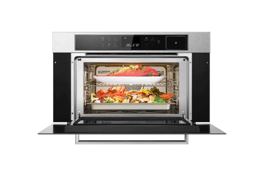 Robam 30 Inch Air Fry Convection European Element Single Electric Wall Oven in Black Glass, ROBAM-CQ762