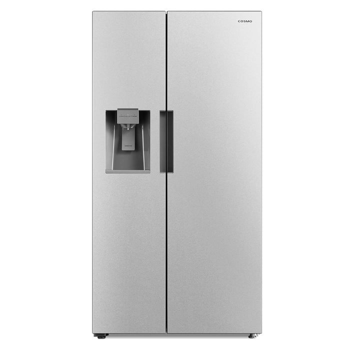 Cosmo 35" 26.3 cu. ft. Side-by-Side Refrigerator with Water and Ice Dispenser in Stainless Steel, COS-SBSR263RHSS