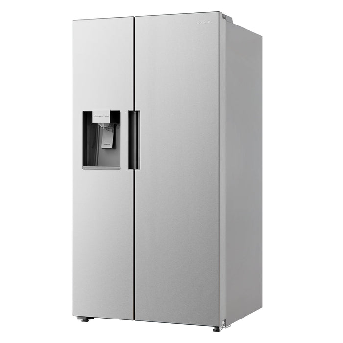 Cosmo 35" 26.3 cu. ft. Side-by-Side Refrigerator with Water and Ice Dispenser in Stainless Steel, COS-SBSR263RHSS