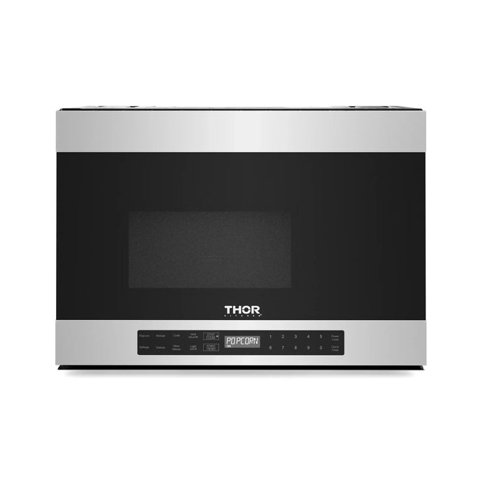 Thor Kitchen 2-Piece Appliance Package - 24-Inch Gas Range and Over-the-Range Microwave & Vent Hood in Stainless Steel