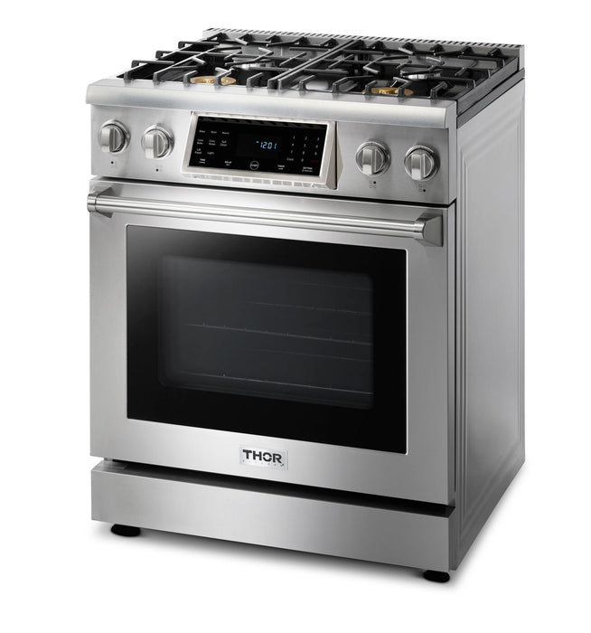 Thor Kitchen 30" Gas Range with 4.55 Cu. Ft. Self-Cleaning Oven and Tilt Panel in Stainless Steel (TRG3001)