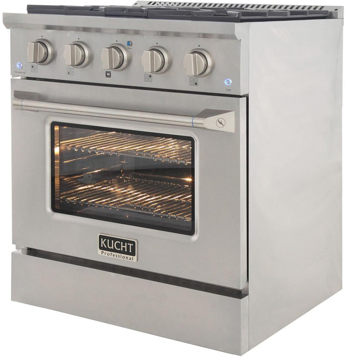 Kucht Professional 30 in. 4.2 cu ft. Natural Gas Range with Silver Knobs, KNG301-S