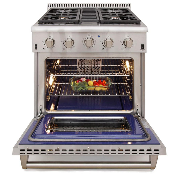 Kucht Professional 30 in. 4.2 cu ft. Propane Gas Range with Silver Knobs, KRG3080U/LP-S