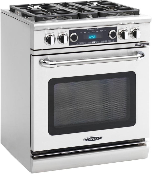 Capital 30-Inch Connoisseurian Series Freestanding Dual Fuel Range 5 cu. Ft in Stainless Steel (CSB304)