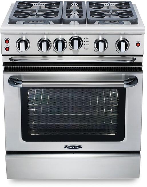 Capital 30" Precision Series Freestanding Gas Range with Self Clean, 4.1 cu. ft in Stainless Steel (GSCR304)