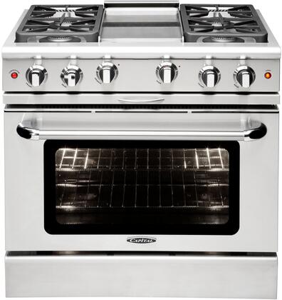 Capital 36" Precision Series Freestanding All Gas Range with 4.9 cu. ft Oven in Stainless Steel (MCR366)