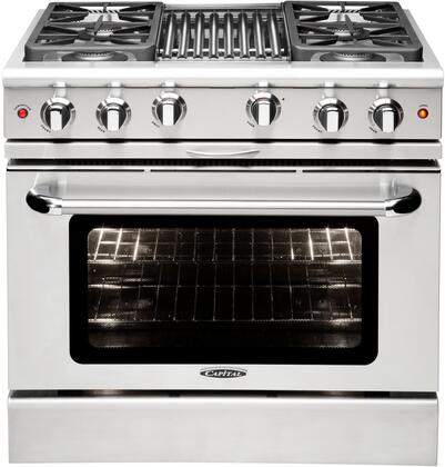 Capital 36" Precision Series Freestanding All Gas Range with 4.9 cu. ft Oven in Stainless Steel (MCR366)