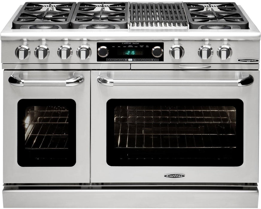 Capital 48" Connoisseurian Series Dual Fuel Range with Self Clean and 7.8 cu. ft in Stainless Steel (CSB484G2)