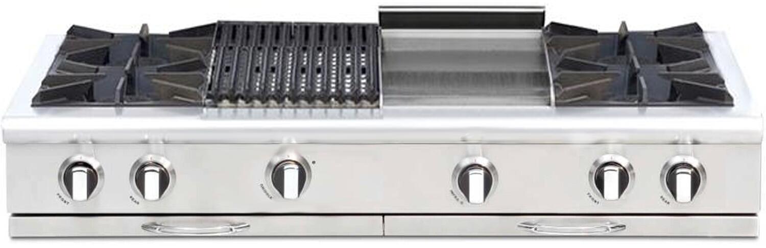 Capital 48" Culinarian Series Gas Rangetop with 8 Open Burners, Optional Grill/Griddle  in Stainless Steel (CGRT488)