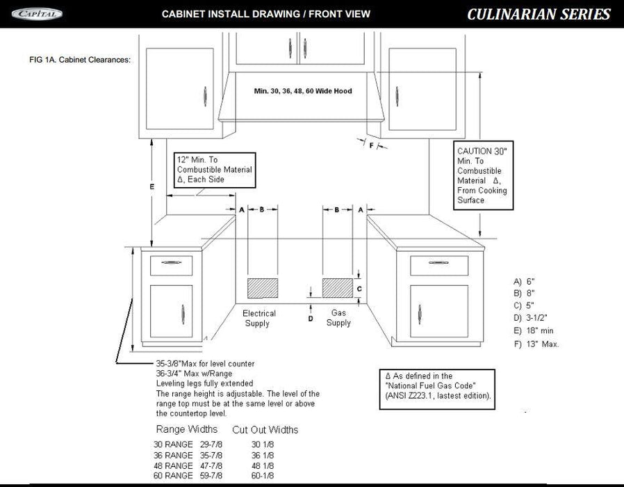 Capital Culinarian Series 30-Inch Freestanding All Gas Range with 4 Open Burners, 4.1 cu. ft. in Stainless Steel (CGSR304)